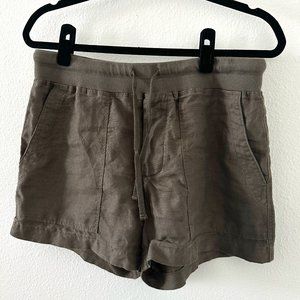 James Perse Women's Olive Green Linen Shorts Size M